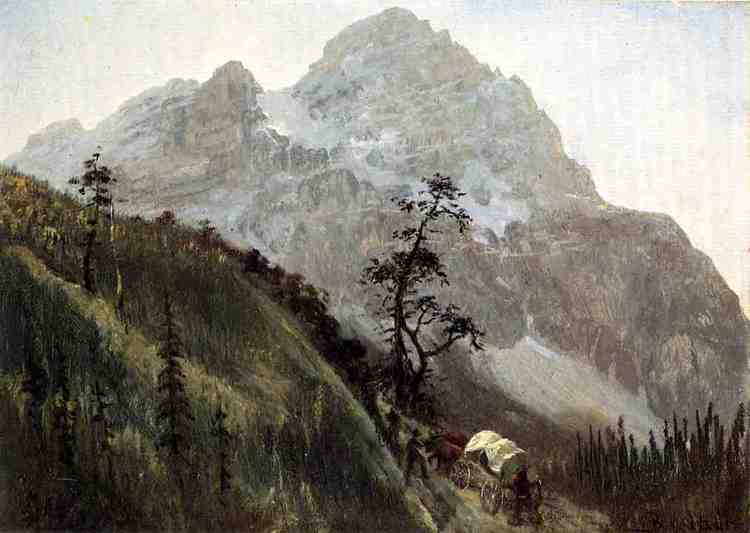 Albert Bierstadt Oil Painting Western Trail, The Rockies